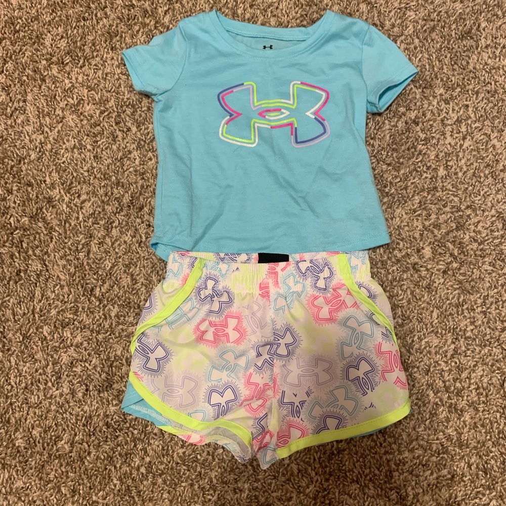 Under Armour Light Blue Tee/shorts set